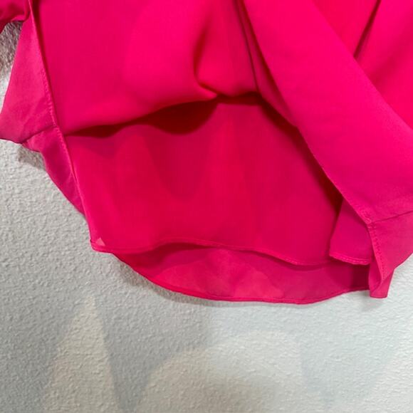 Vintage Cache Flowy Chiffon Pink Mini Dress Medium - Picture 4 of 13